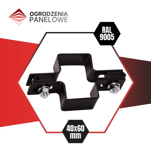 Obejma pośrednia 40x60 mm RAL 9005.jpg