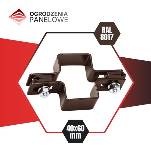 Obejma pośrednia 40x60 mm RAL 8017.jpg